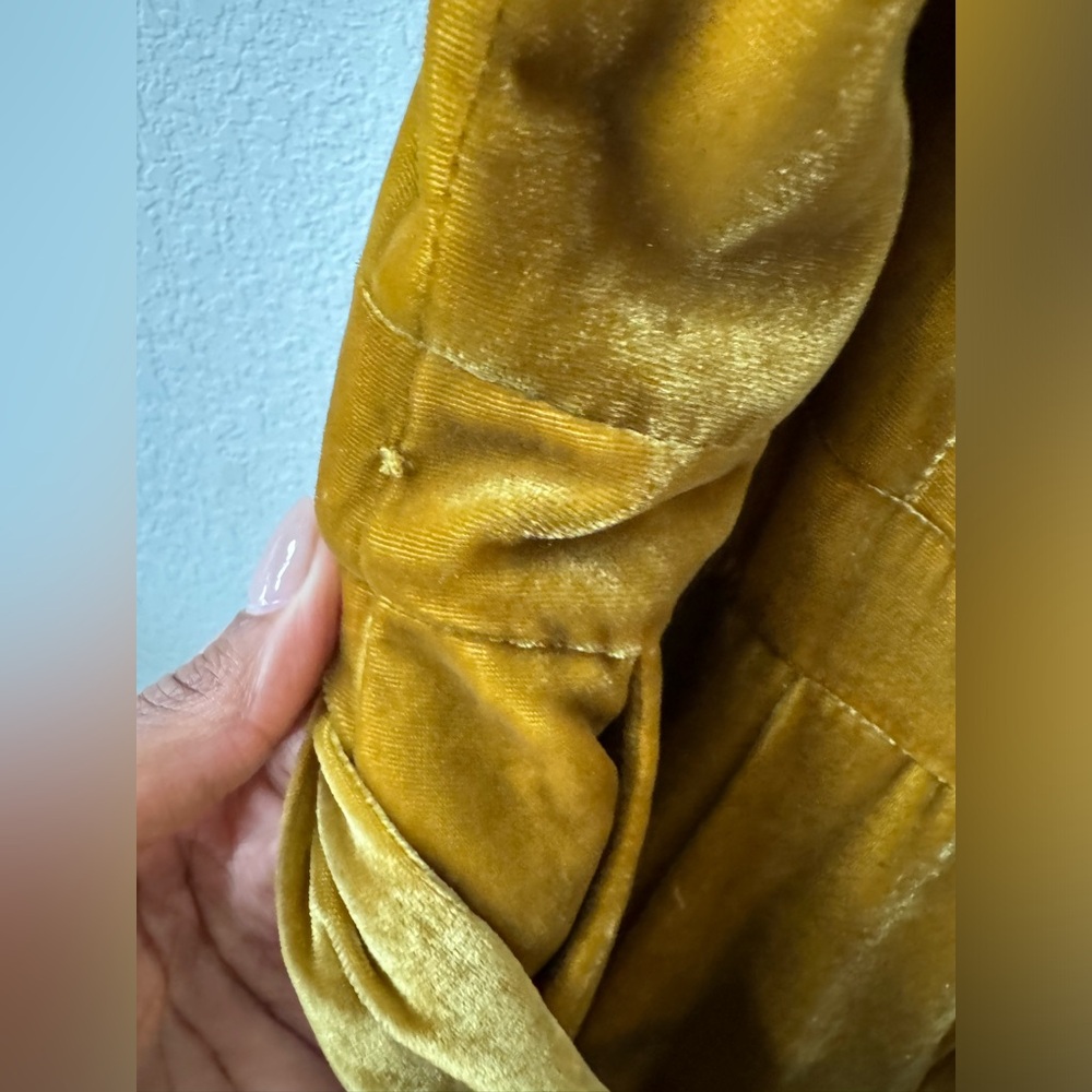 J crew velvet yellow jumpsuit size 12 - Picture 4 of 10